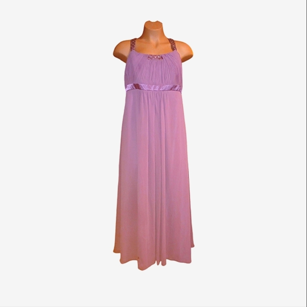 Purple Pleated Maxi Sundress